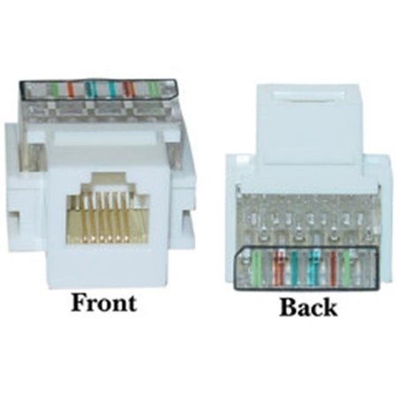 Cable Wholesale CableWholesale 331-120WH Keystone Insert  White  Phone Jack  Tooless  RJ11  RJ12 Female to Wire Insert 331-120WH